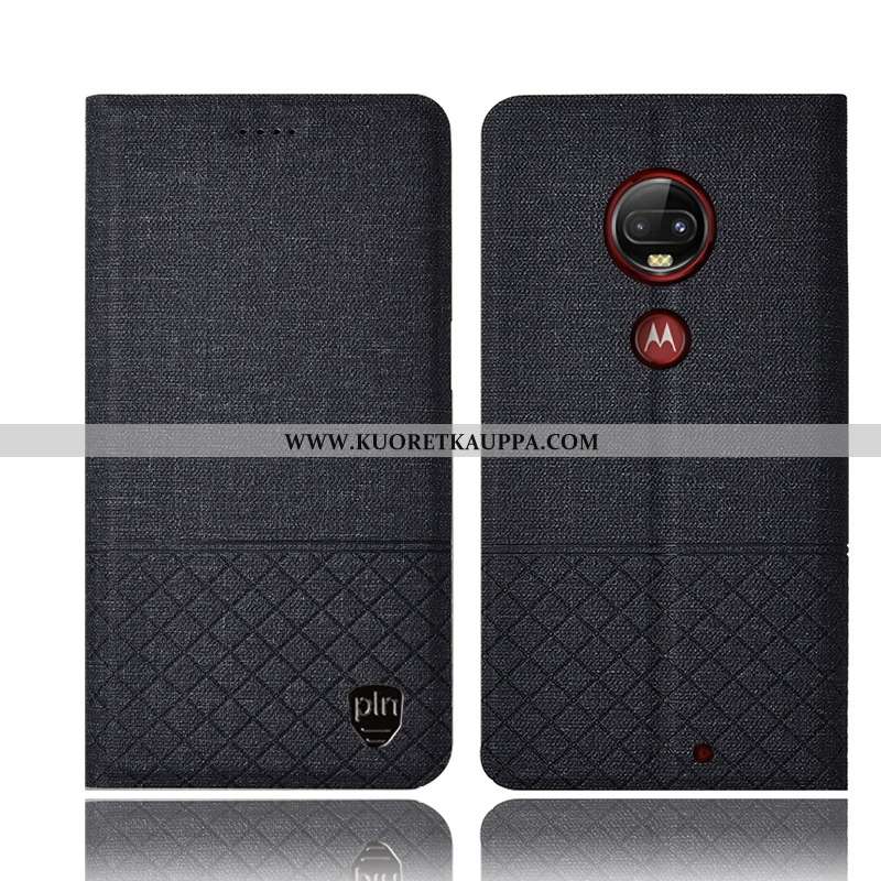Kuori Moto G7 Plus, Kuoret Moto G7 Plus, Kotelo Moto G7 Plus Suojaus Pellava Jauhe Pinkki