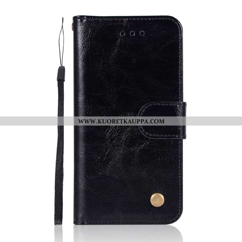 Kuori Moto G7 Power, Kuoret Moto G7 Power, Kotelo Moto G7 Power Kukkakuvio Nahkakuori Kortti Punaine