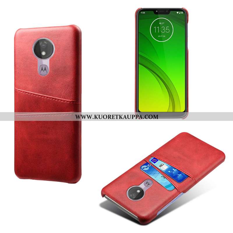 Kuori Moto G7 Power, Kuoret Moto G7 Power, Kotelo Moto G7 Power Nahkakuori Sininen Kortti Puhelimen