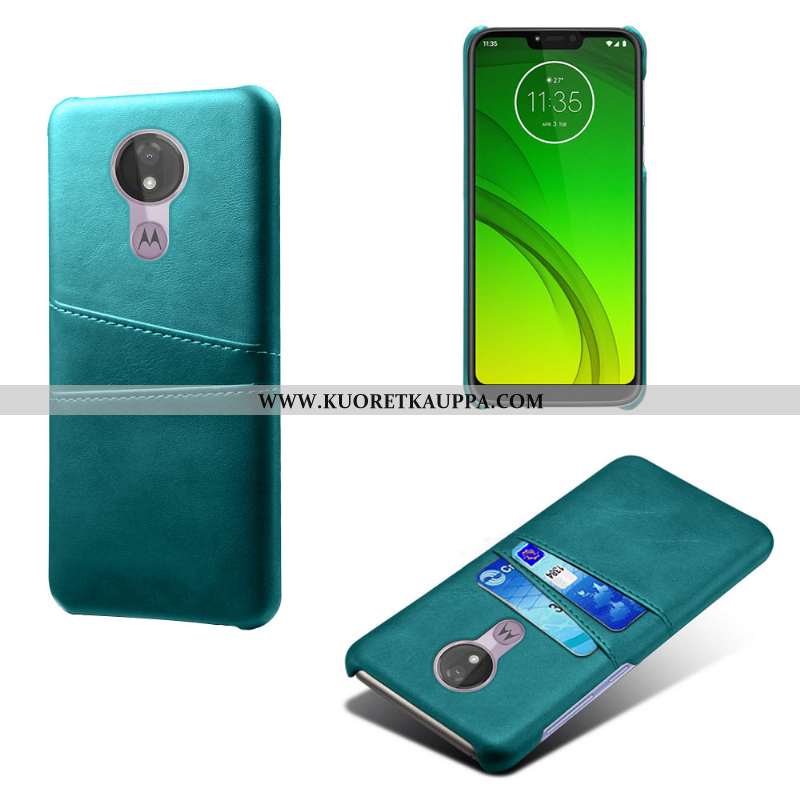 Kuori Moto G7 Power, Kuoret Moto G7 Power, Kotelo Moto G7 Power Nahkakuori Sininen Kortti Puhelimen