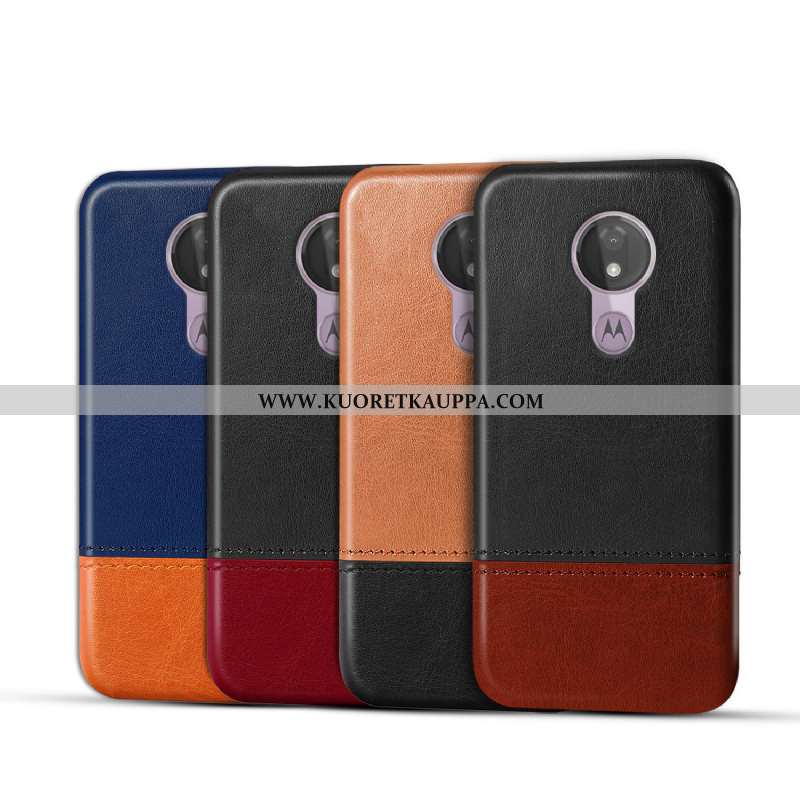 Kuori Moto G7 Power, Kuoret Moto G7 Power, Kotelo Moto G7 Power Suojaus Aito Nahka Puhelimen Mustat