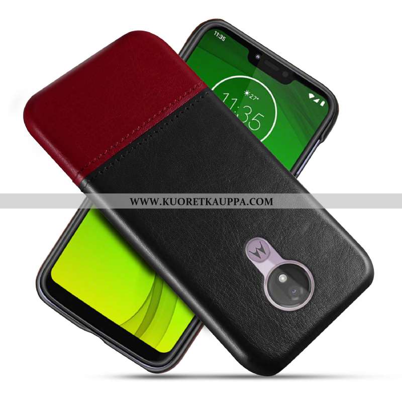 Kuori Moto G7 Power, Kuoret Moto G7 Power, Kotelo Moto G7 Power Suojaus Aito Nahka Puhelimen Mustat