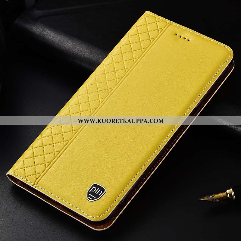 Kuori Moto G8, Kuoret Moto G8, Kotelo Moto G8 Aito Nahka Suojaus Puhelimen Keltaiset