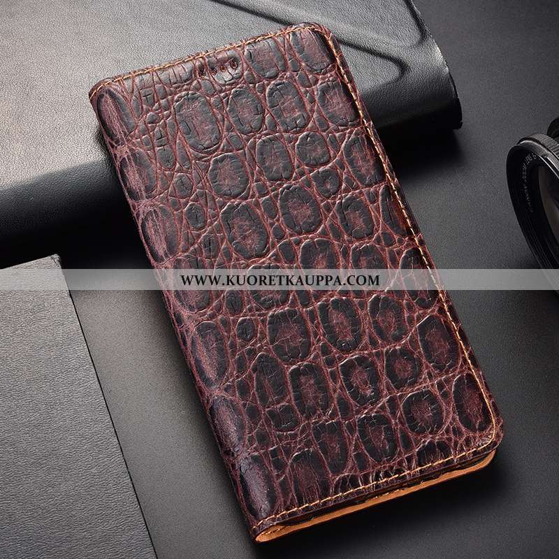 Kuori Moto G8, Kuoret Moto G8, Kotelo Moto G8 Kukkakuvio Suojaus All Inclusive Aito Nahka Mustat