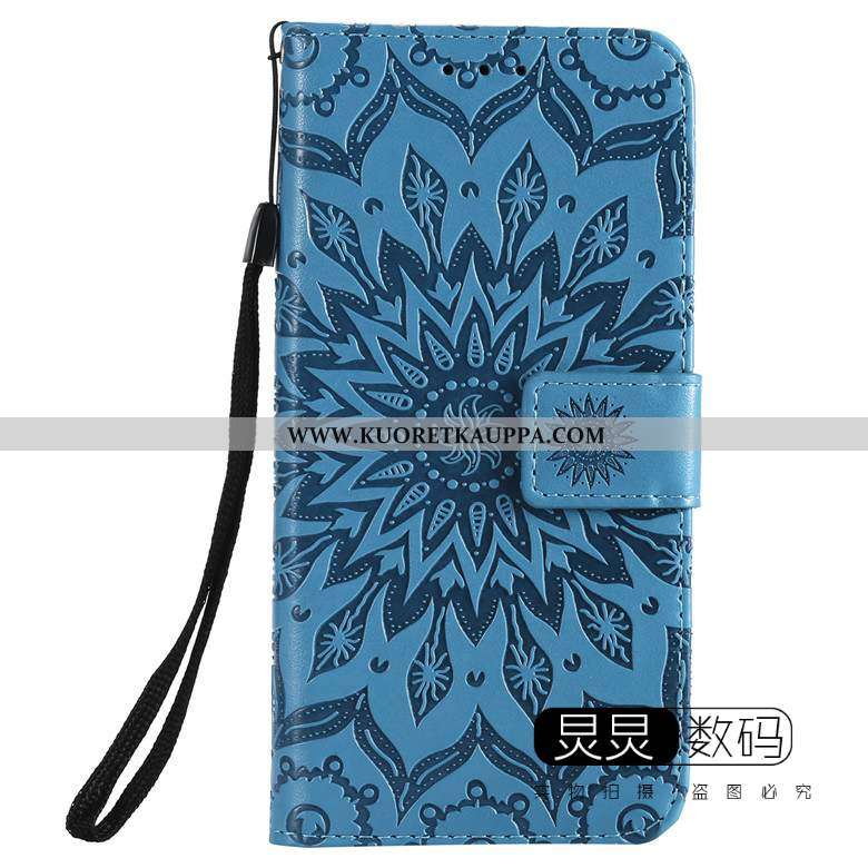 Kuori Moto G8, Kuoret Moto G8, Kotelo Moto G8 Nahkakuori Kohokuviointi Murtumaton Vihreä