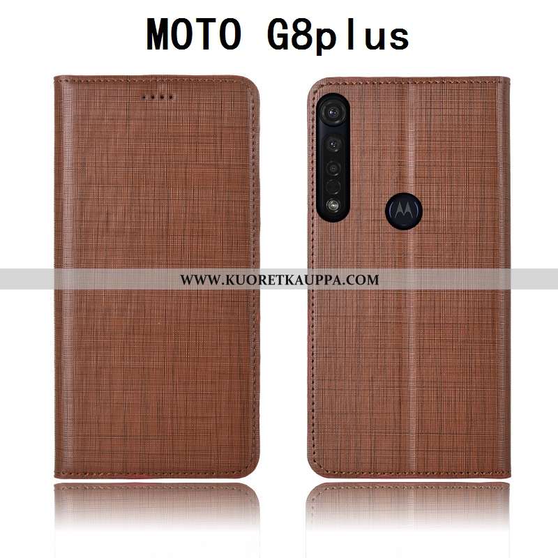 Kuori Moto G8 Plus, Kuoret Moto G8 Plus, Kotelo Moto G8 Plus Aito Nahka Pehmeä Neste Murtumaton Puhe