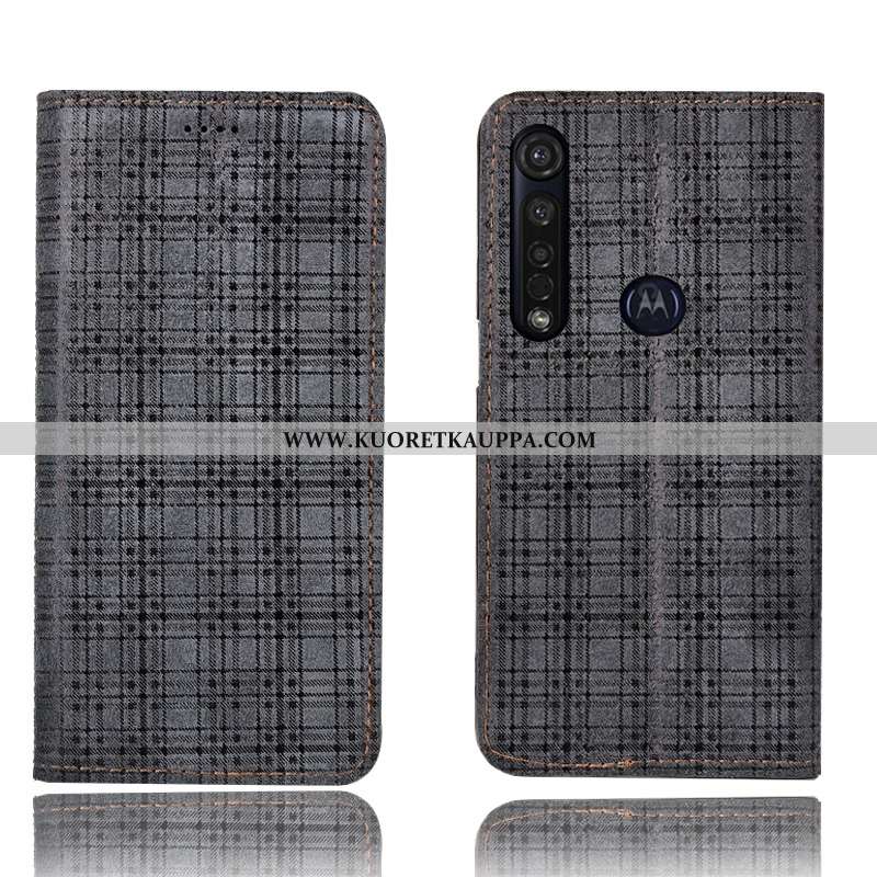 Kuori Moto G8 Plus, Kuoret Moto G8 Plus, Kotelo Moto G8 Plus Aito Nahka Suojaus Musta All Inclusive 