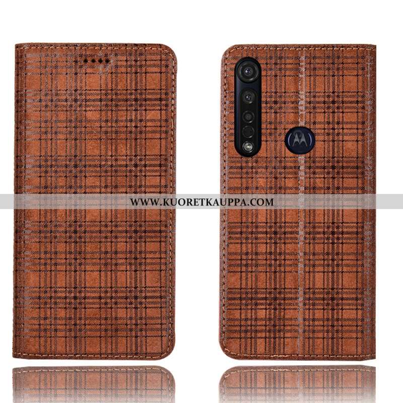 Kuori Moto G8 Plus, Kuoret Moto G8 Plus, Kotelo Moto G8 Plus Aito Nahka Suojaus Musta All Inclusive 