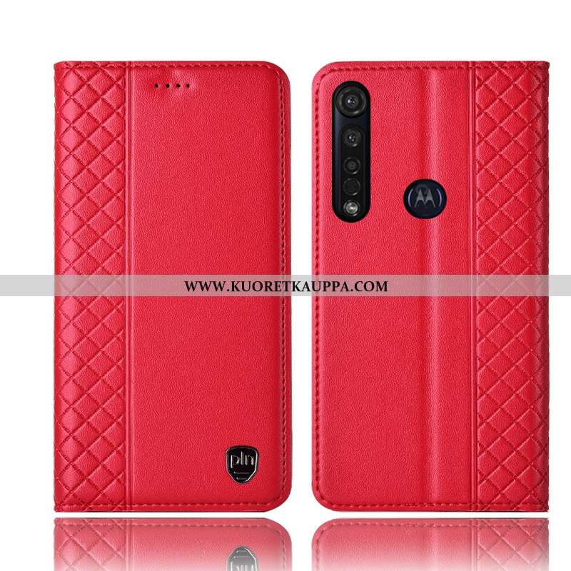 Kuori Moto G8 Plus, Kuoret Moto G8 Plus, Kotelo Moto G8 Plus Aito Nahka Suojaus Puhelimen Mustat