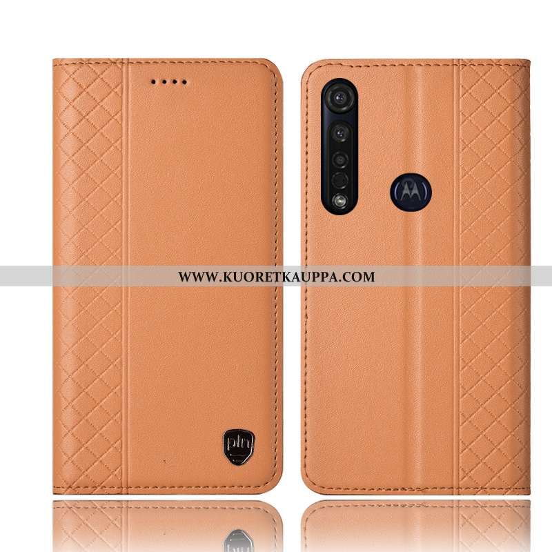 Kuori Moto G8 Plus, Kuoret Moto G8 Plus, Kotelo Moto G8 Plus Aito Nahka Suojaus Puhelimen Mustat