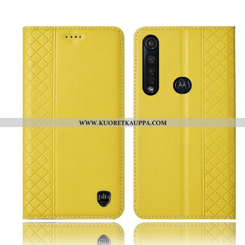 Kuori Moto G8 Plus, Kuoret Moto G8 Plus, Kotelo Moto G8 Plus Aito Nahka Suojaus Puhelimen Mustat