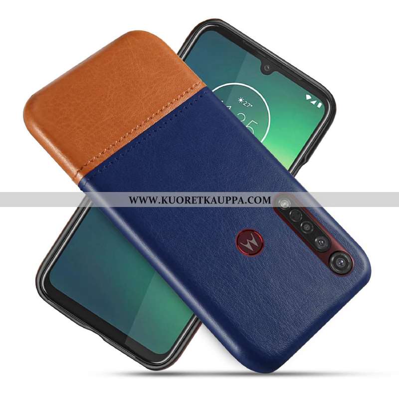 Kuori Moto G8 Plus, Kuoret Moto G8 Plus, Kotelo Moto G8 Plus Luova Suojaus Sininen Nahkakuori Puheli