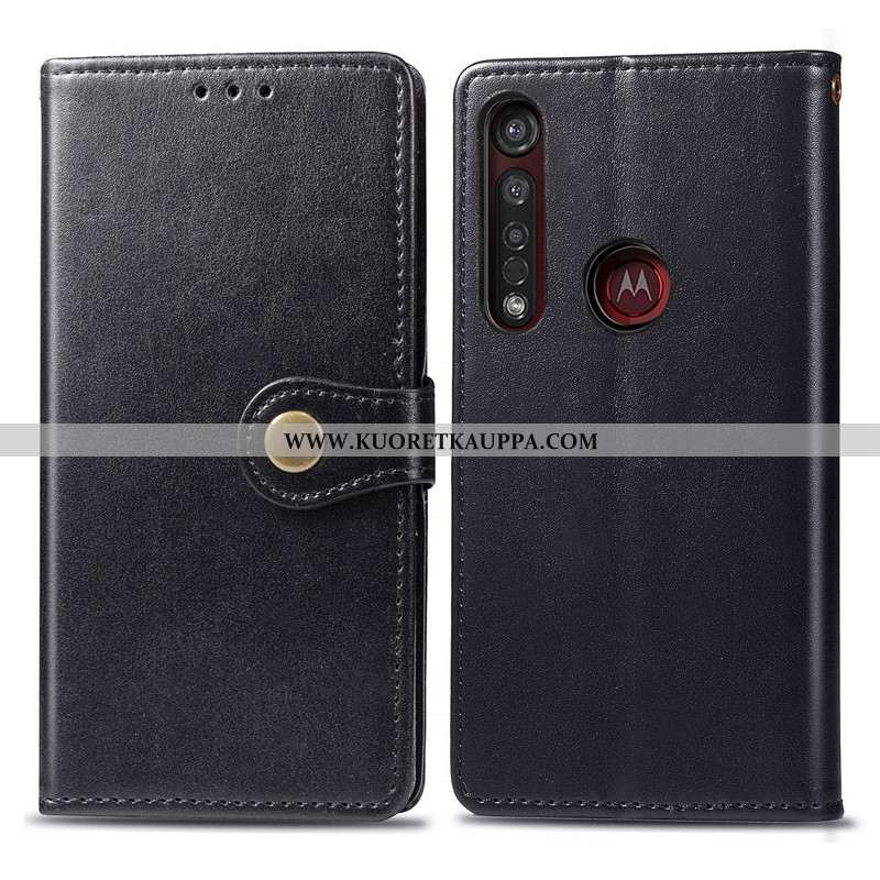 Kuori Moto G8 Plus, Kuoret Moto G8 Plus, Kotelo Moto G8 Plus Nahka Suojaus Yksinkertainen Liiketoimi