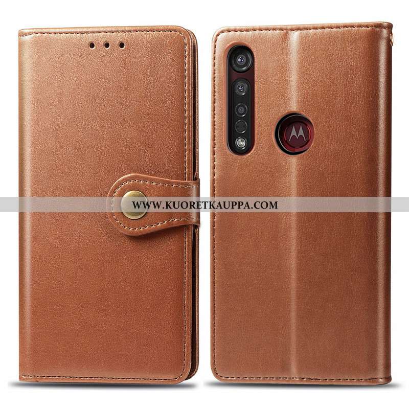 Kuori Moto G8 Plus, Kuoret Moto G8 Plus, Kotelo Moto G8 Plus Nahka Suojaus Yksinkertainen Liiketoimi