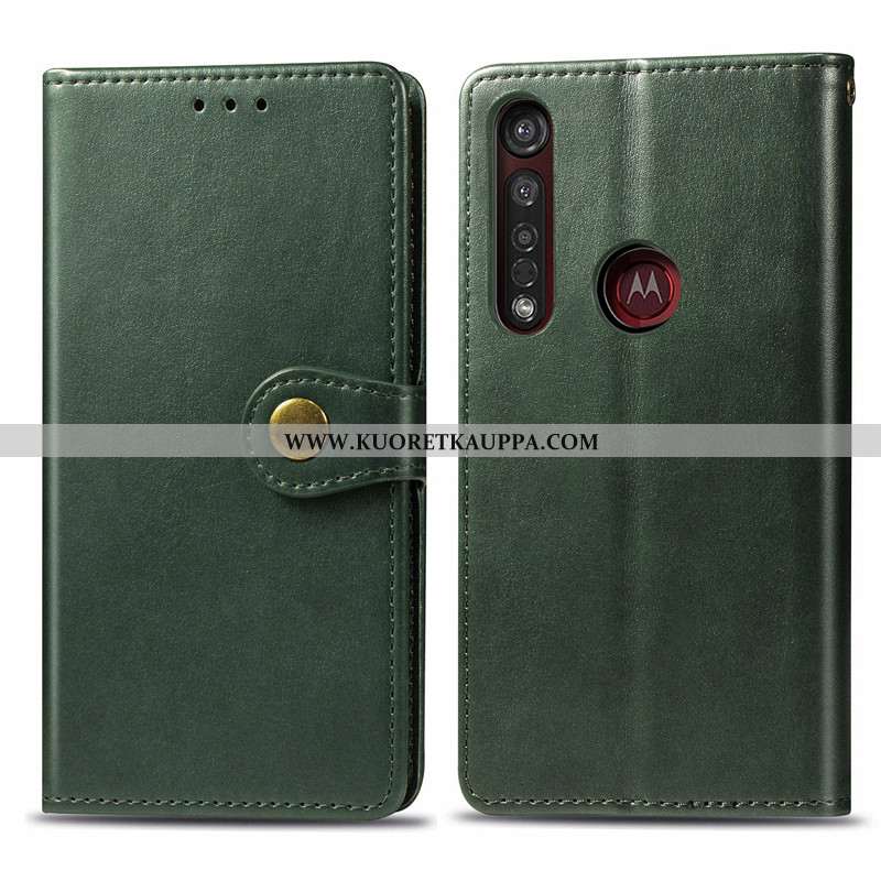 Kuori Moto G8 Plus, Kuoret Moto G8 Plus, Kotelo Moto G8 Plus Nahka Suojaus Yksinkertainen Liiketoimi