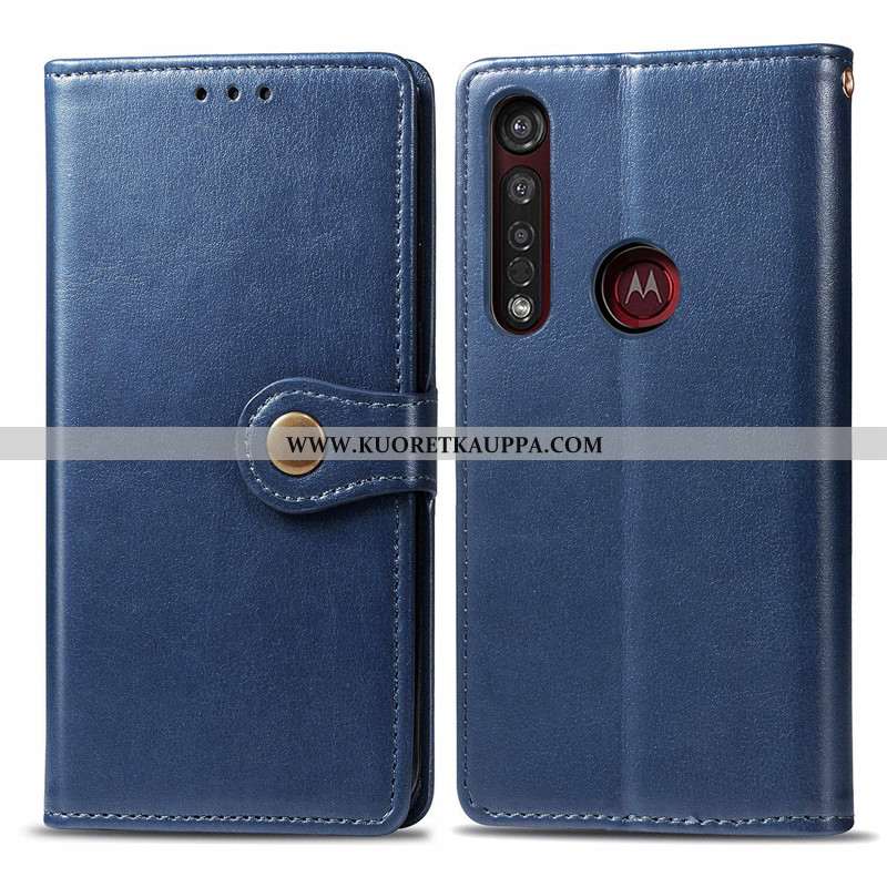 Kuori Moto G8 Plus, Kuoret Moto G8 Plus, Kotelo Moto G8 Plus Nahka Suojaus Yksinkertainen Liiketoimi
