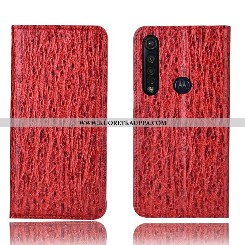 Kuori Moto G8 Plus, Kuoret Moto G8 Plus, Kotelo Moto G8 Plus Nahkakuori Suojaus Murtumaton Tummansin