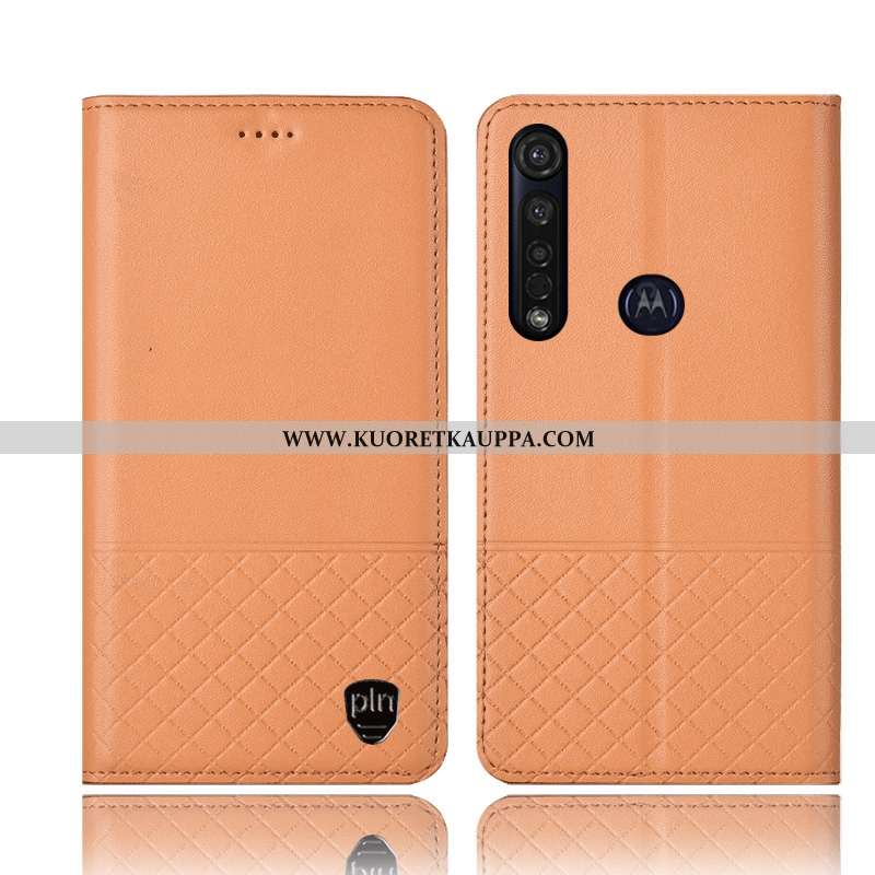 Kuori Moto G8 Plus, Kuoret Moto G8 Plus, Kotelo Moto G8 Plus Suojaus Aito Nahka Keltainen Keltaiset
