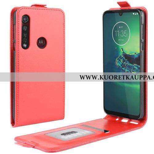 Kuori Moto G8 Plus, Kuoret Moto G8 Plus, Kotelo Moto G8 Plus Suojaus Nahkakuori Punainen 2020