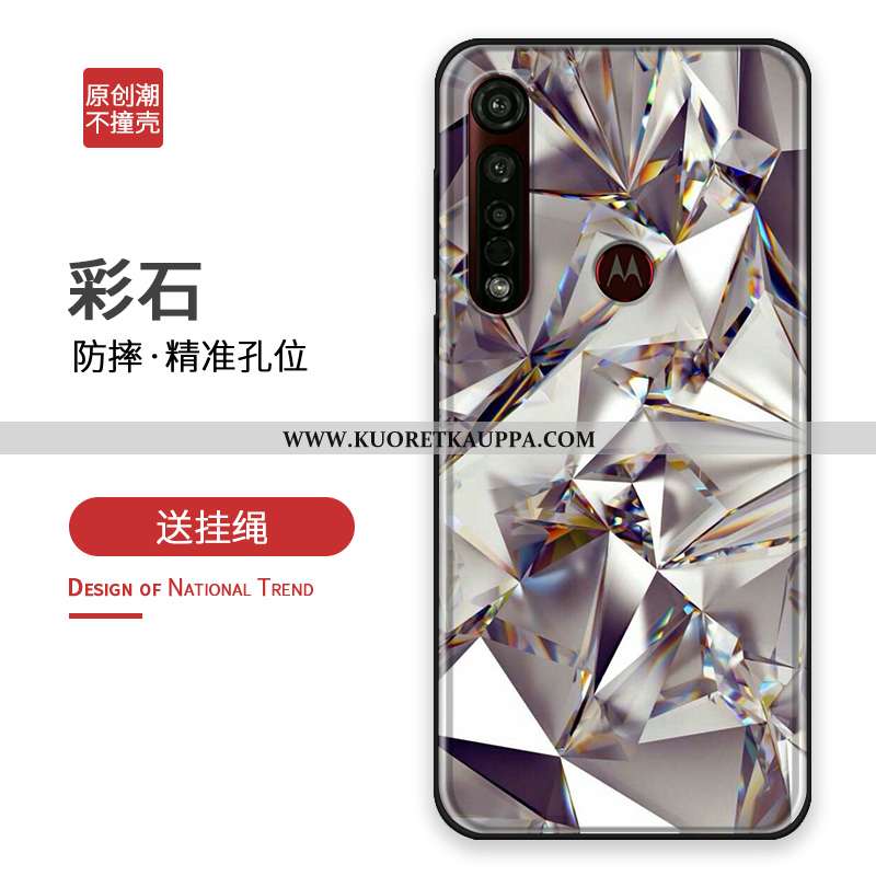 Kuori Moto G8 Plus, Kuoret Moto G8 Plus, Kotelo Moto G8 Plus Suuntaus Silikoni Suojaus Hopea