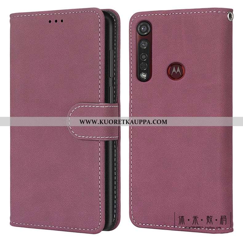 Kuori Moto G8 Plus, Kuoret Moto G8 Plus, Kotelo Moto G8 Plus Vuosikerta Suojaus Nahkakuori Vihreä