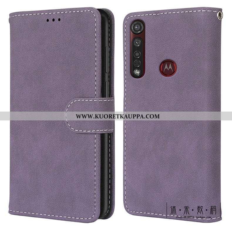 Kuori Moto G8 Plus, Kuoret Moto G8 Plus, Kotelo Moto G8 Plus Vuosikerta Suojaus Nahkakuori Vihreä