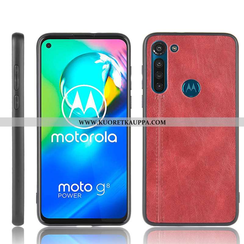 Kuori Moto G8 Power, Kuoret Moto G8 Power, Kotelo Moto G8 Power Kukkakuvio Suojaus Kova Lehmä Punain