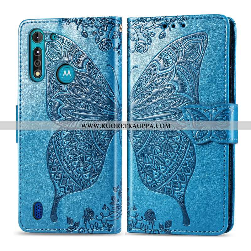 Kuori Moto G8 Power, Kuoret Moto G8 Power, Kotelo Moto G8 Power Nahka Suojaus Jauhe Pinkki