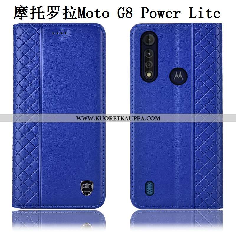 Kuori Moto G8 Power Lite, Kuoret Moto G8 Power Lite, Kotelo Moto G8 Power Lite Aito Nahka Nahkakuori