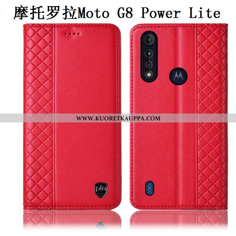 Kuori Moto G8 Power Lite, Kuoret Moto G8 Power Lite, Kotelo Moto G8 Power Lite Aito Nahka Nahkakuori