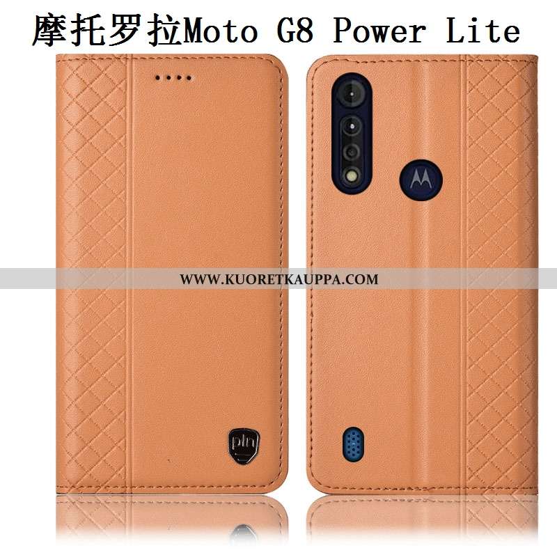 Kuori Moto G8 Power Lite, Kuoret Moto G8 Power Lite, Kotelo Moto G8 Power Lite Aito Nahka Nahkakuori