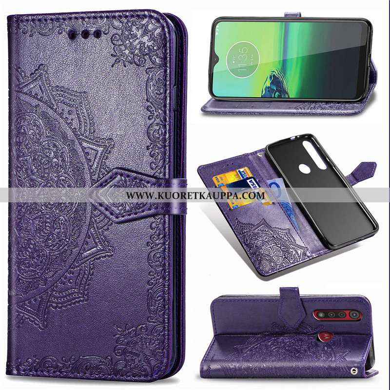 Kuori Moto G8 Power Lite, Kuoret Moto G8 Power Lite, Kotelo Moto G8 Power Lite Kohokuviointi Nahka M