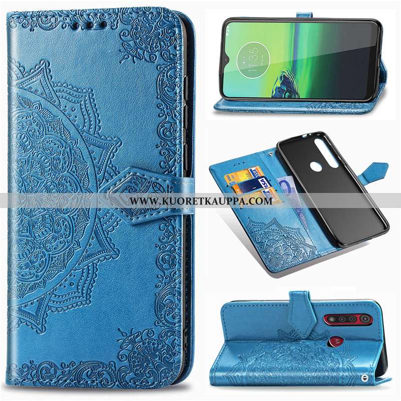 Kuori Moto G8 Power Lite, Kuoret Moto G8 Power Lite, Kotelo Moto G8 Power Lite Kohokuviointi Nahka M