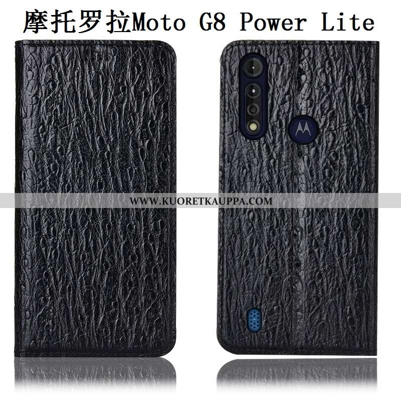 Kuori Moto G8 Power Lite, Kuoret Moto G8 Power Lite, Kotelo Moto G8 Power Lite Suojaus Aito Nahka Pu