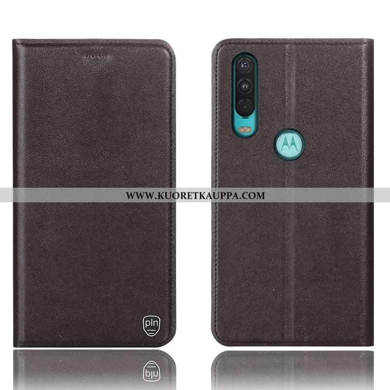 Kuori Motorola One Action, Kuoret Motorola One Action, Kotelo Motorola One Action Aito Nahka Suojaus