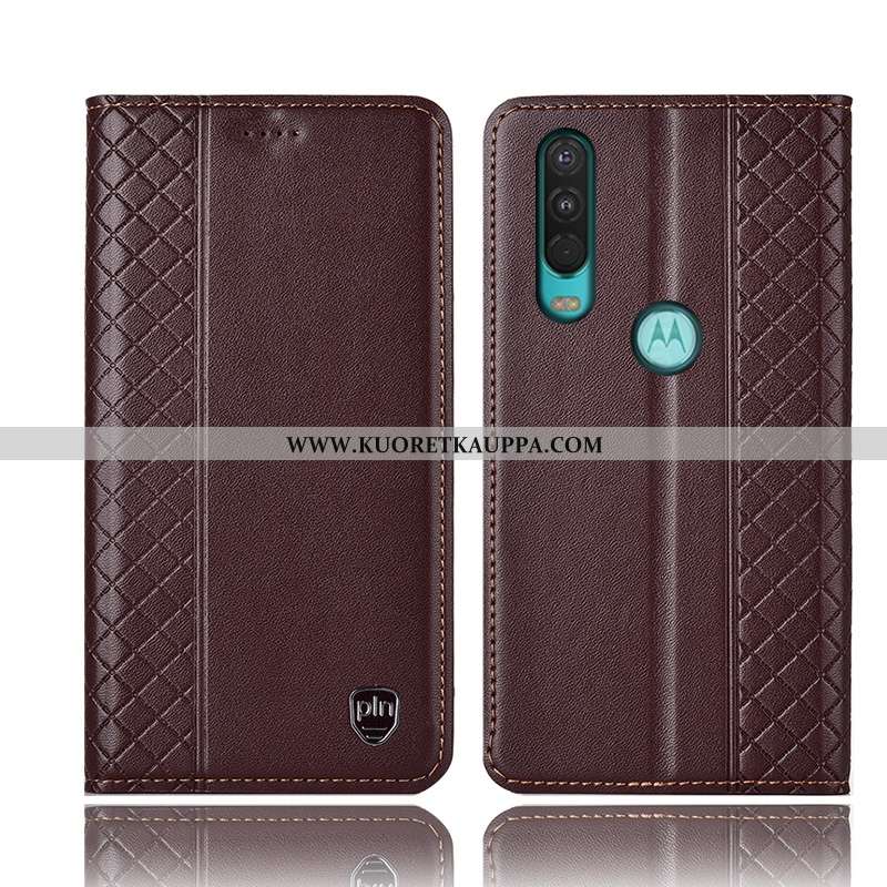 Kuori Motorola One Action, Kuoret Motorola One Action, Kotelo Motorola One Action Nahkakuori Suojaus