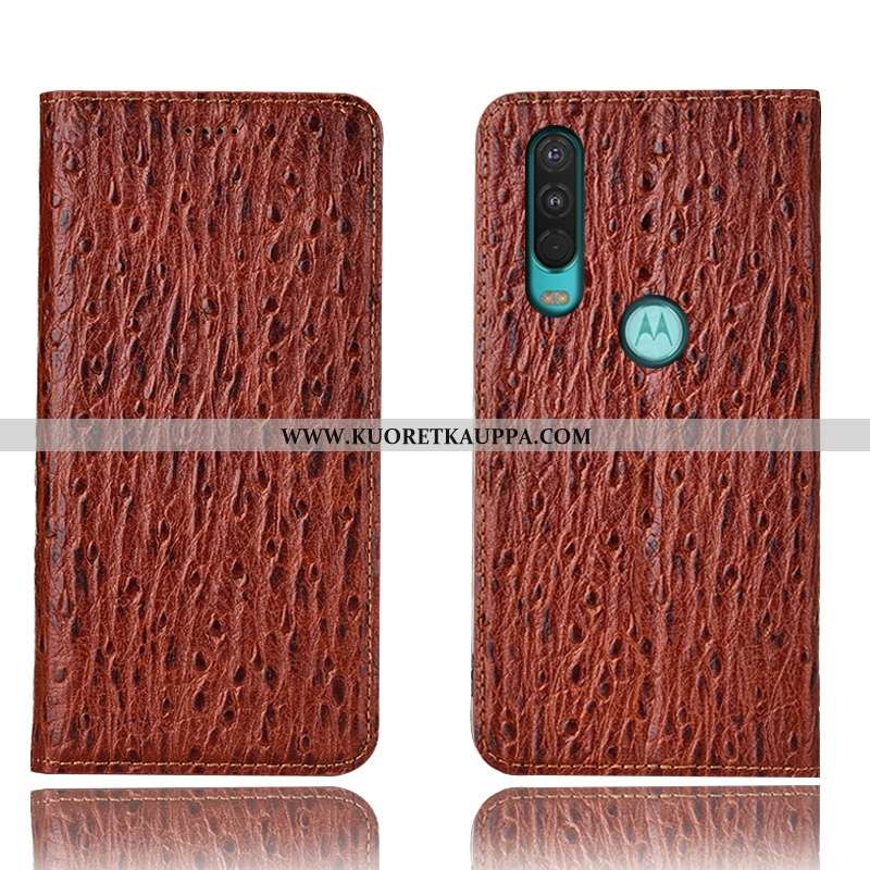 Kuori Motorola One Action, Kuoret Motorola One Action, Kotelo Motorola One Action Nahkakuori Suojaus