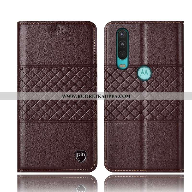 Kuori Motorola One Action, Kuoret Motorola One Action, Kotelo Motorola One Action Suojaus Nahkakuori