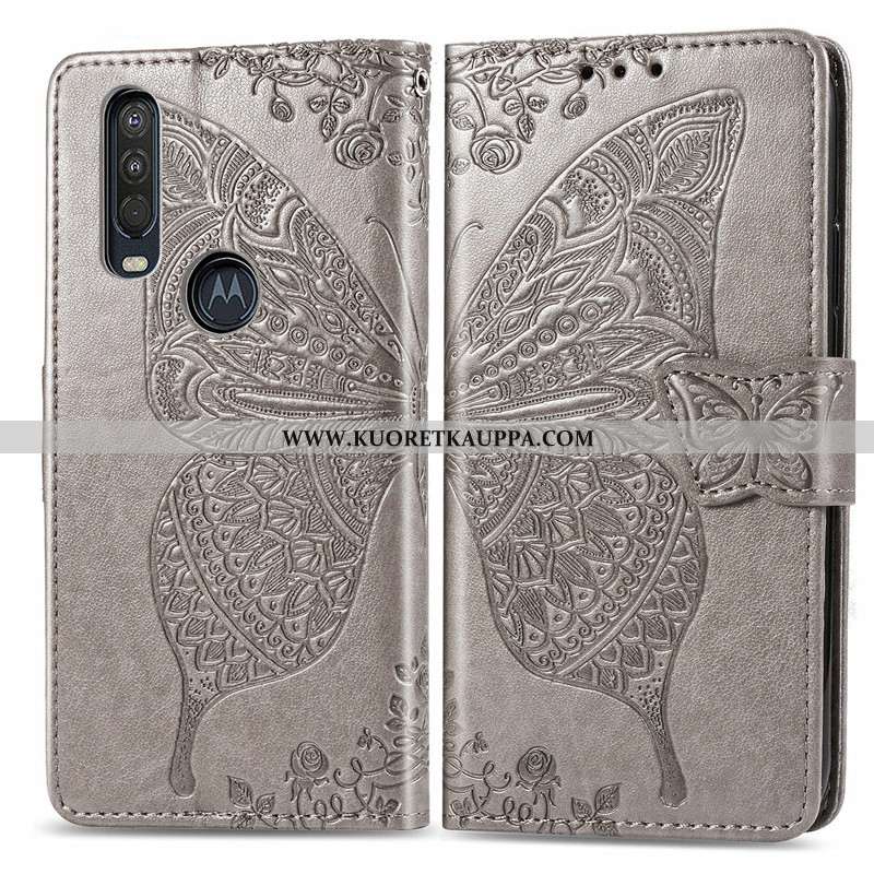 Kuori Motorola One Action, Kuoret Motorola One Action, Kotelo Motorola One Action Suojaus Nahkakuori