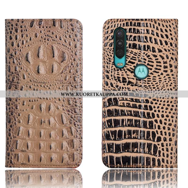Kuori Motorola One Action, Kuoret Motorola One Action, Kotelo Motorola One Action Suojaus Nahkakuori