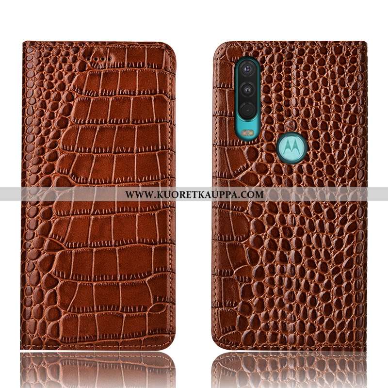 Kuori Motorola One Action, Kuoret Motorola One Action, Kotelo Motorola One Action Suojaus Nahkakuori