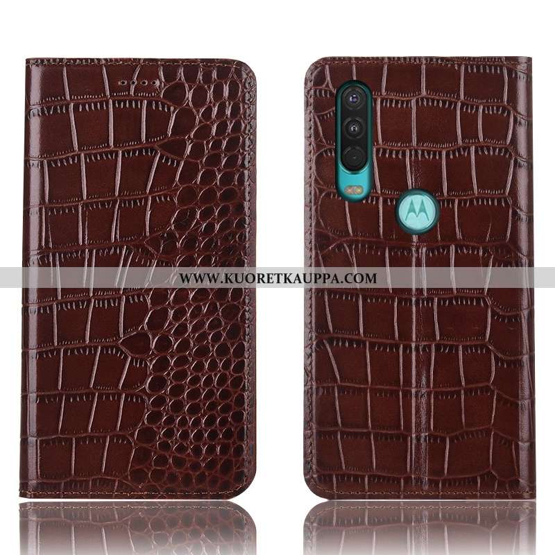 Kuori Motorola One Action, Kuoret Motorola One Action, Kotelo Motorola One Action Suojaus Nahkakuori