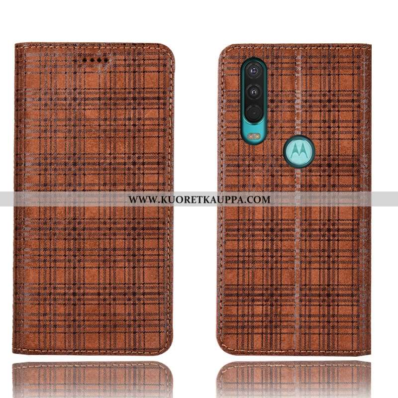 Kuori Motorola One Action, Kuoret Motorola One Action, Kotelo Motorola One Action Suojaus Nahkakuori