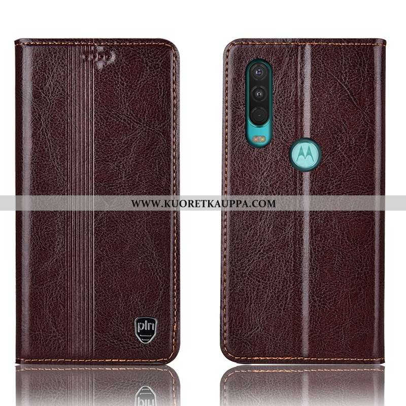 Kuori Motorola One Action, Kuoret Motorola One Action, Kotelo Motorola One Action Suojaus Nahkakuori