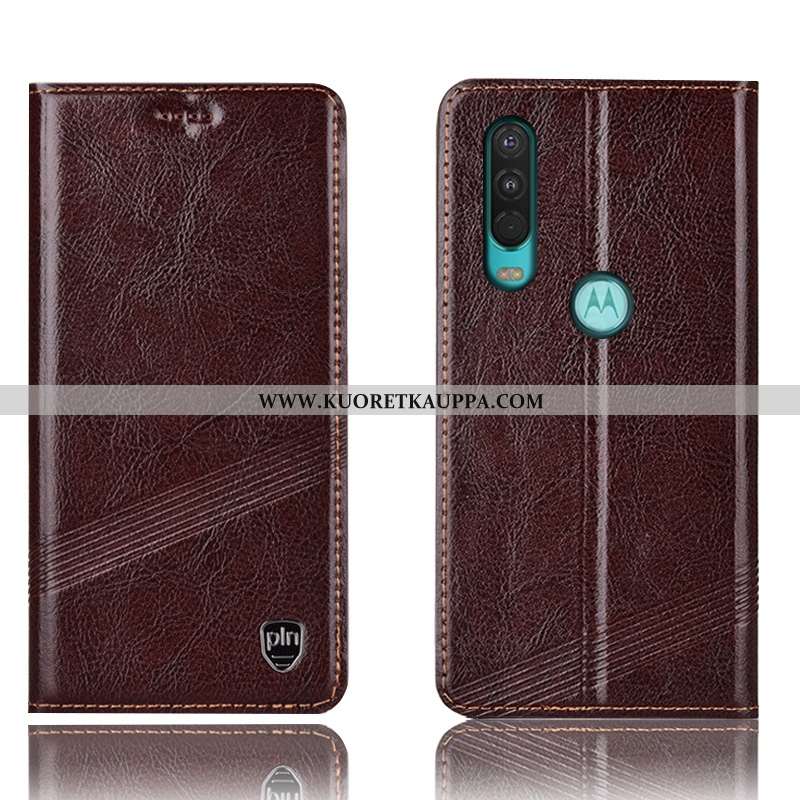 Kuori Motorola One Action, Kuoret Motorola One Action, Kotelo Motorola One Action Suojaus Nahkakuori