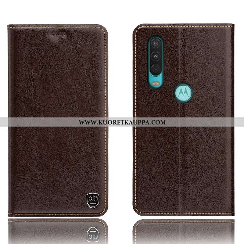 Kuori Motorola One Action, Kuoret Motorola One Action, Kotelo Motorola One Action Suojaus Nahkakuori