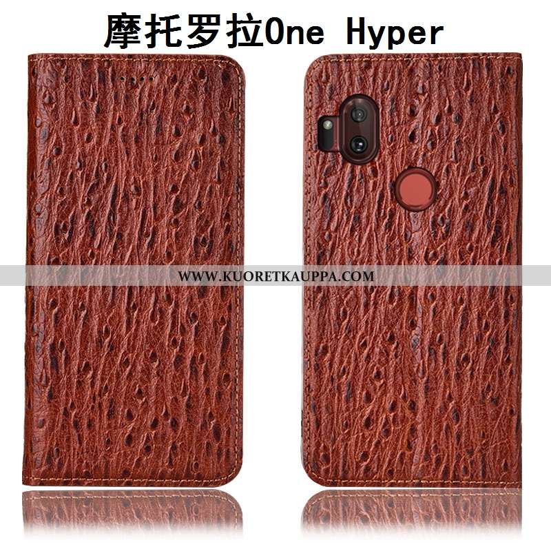 Kuori Motorola One Hyper, Kuoret Motorola One Hyper, Kotelo Motorola One Hyper Aito Nahka Kukkakuvio
