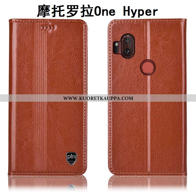 Kuori Motorola One Hyper, Kuoret Motorola One Hyper, Kotelo Motorola One Hyper Suojaus Aito Nahka Pu