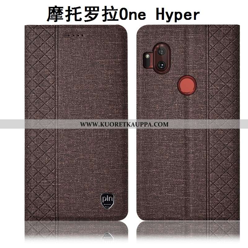 Kuori Motorola One Hyper, Kuoret Motorola One Hyper, Kotelo Motorola One Hyper Suojaus Pellava Puhel