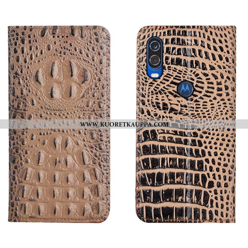Kuori Motorola One Vision, Kuoret Motorola One Vision, Kotelo Motorola One Vision Aito Nahka Suojaus